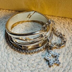 Four Piece Silver And Rhinestone Bundle Set
